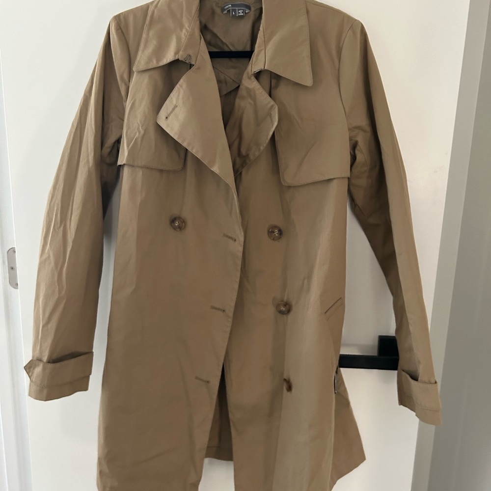 tan trench coat